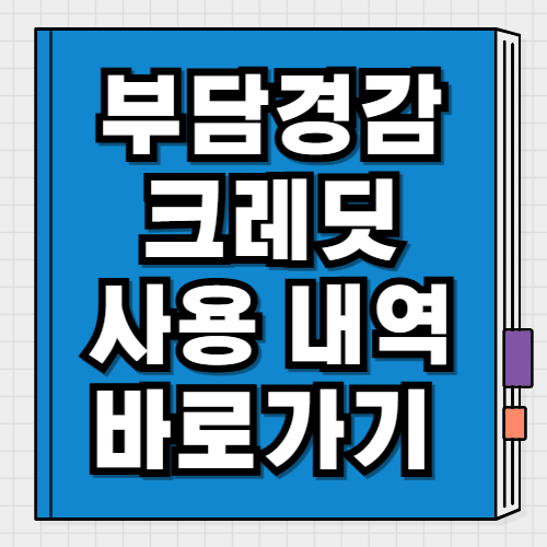 부담경감크레딧 카드사별 충전·차감내역 확인 바로가기
