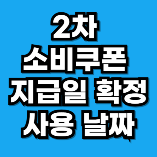 2차 소비쿠폰 지급일 금액 확정 사용 날짜