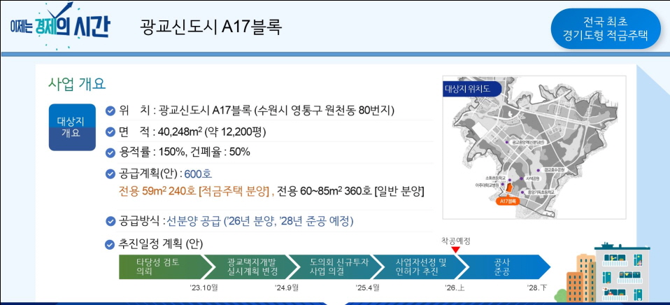 광교신도시 a17블록 위치 사업 개요
