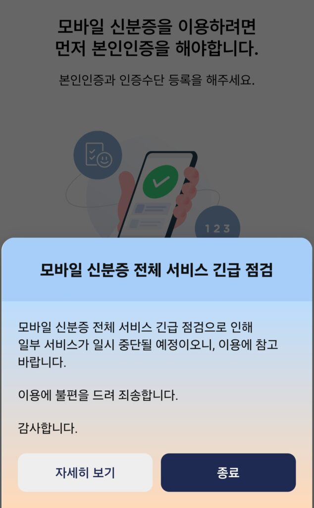 모바일 신분증 오류 점검