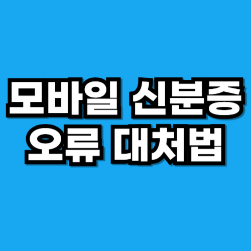 모바일 신분증 오류 대처