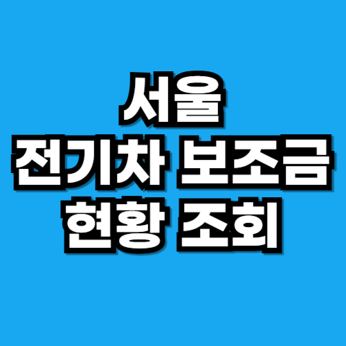 서울 전기차 보조금 현황 2025 조회