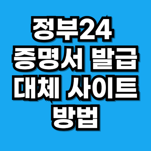 정부24 증명서 발급 대체 방법 총정리