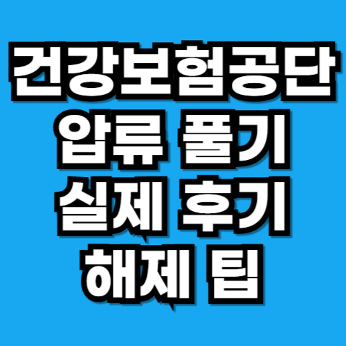 건강보험공단 압류 풀기 실제 후기와 해제 팁