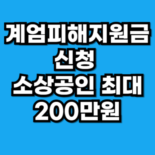 계엄피해지원금 신청 방법 소상공인 최대 200만원
