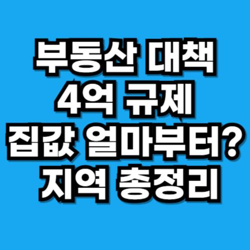 부동산 대책 4억 규제 집값 구간 지역 총정리