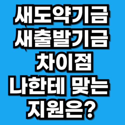 새도약기금과 새출발기금 차이｜2025년 변경된 지원 방식 비교
