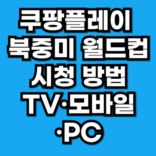 쿠팡플레이 북중미 월드컵 시청 방법｜TV·모바일·PC