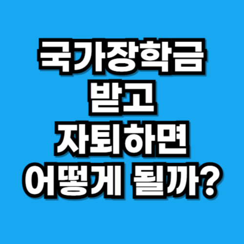 국가장학금 자퇴