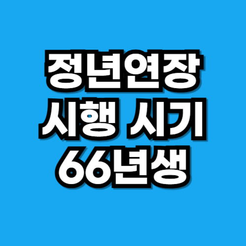 정년연장 시행 시기 66년생 적용
