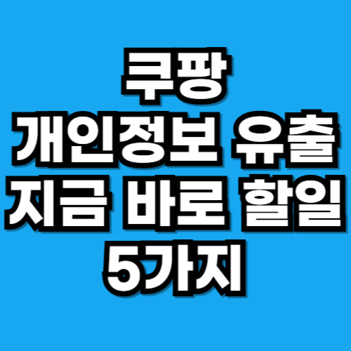 쿠팡 개인정보 유출 해결