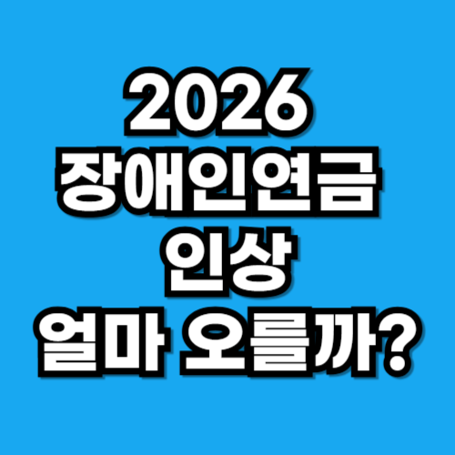 2026 장애인연금 인상 금액 3급 지원 변화 총정리