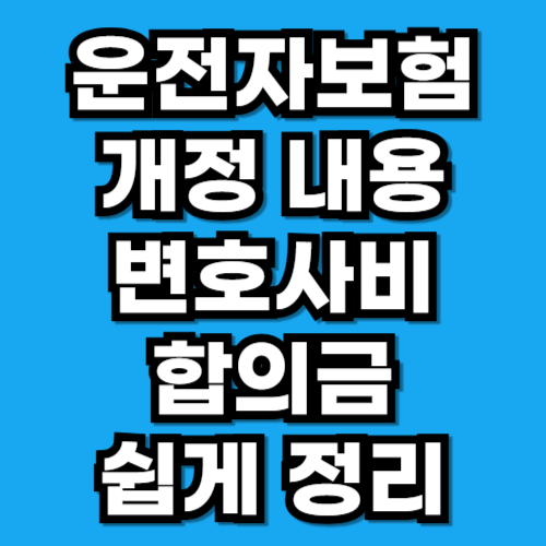 운전자보험 개정 내용 변호사비·합의금 보상