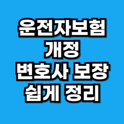 운전자보험 개정 변호사 보장