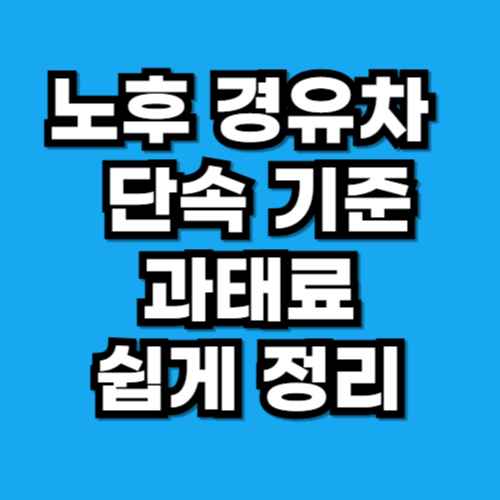 노후 경유차 단속 기준 과태료 정리