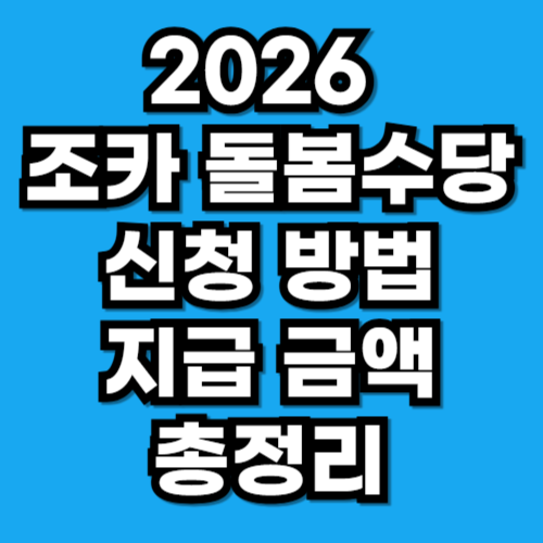 2026 조카 돌봄수당 신청 방법 지급 금액 총정리
