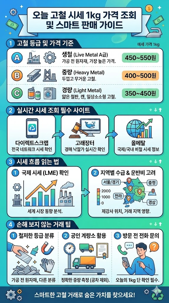 고철 시세 1kg 조회 방법 인포그래픽

