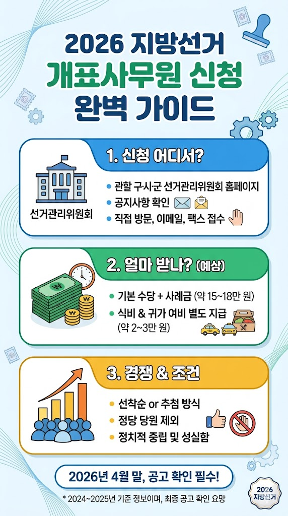 2026 지방선거 개표 사무원 신청