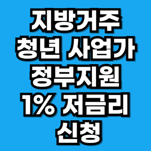 지방 거주 청년 자영업자 정부지원 저금리