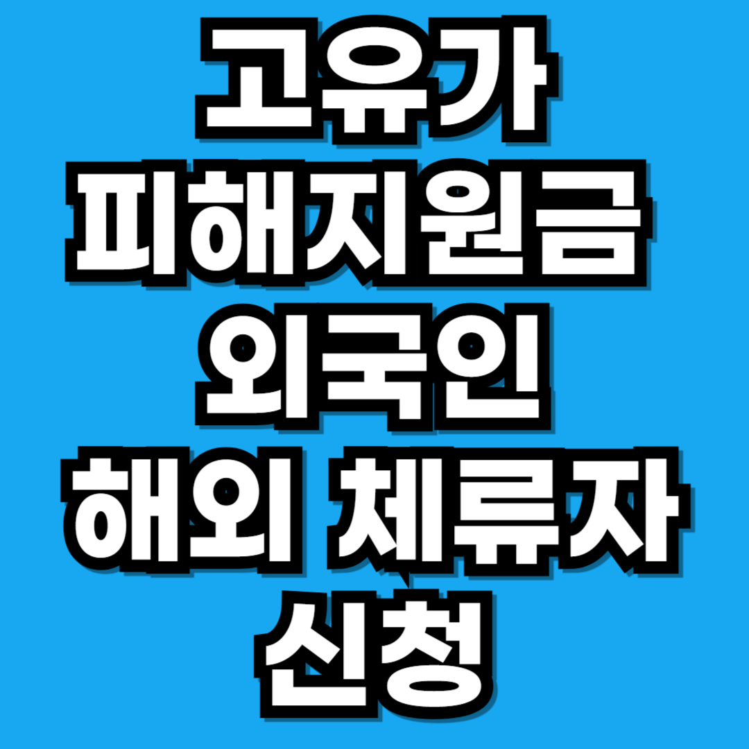 2026 고유가 피해지원금 외국인 해외 체류자 지급 기준 정리