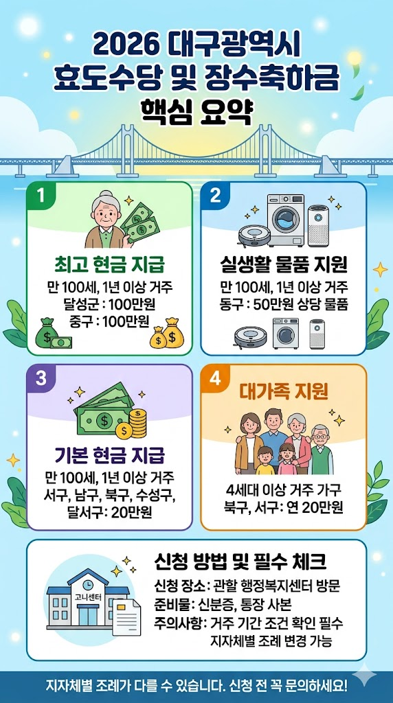 대구광역시 효도수당 장수축하금 인포그래픽
