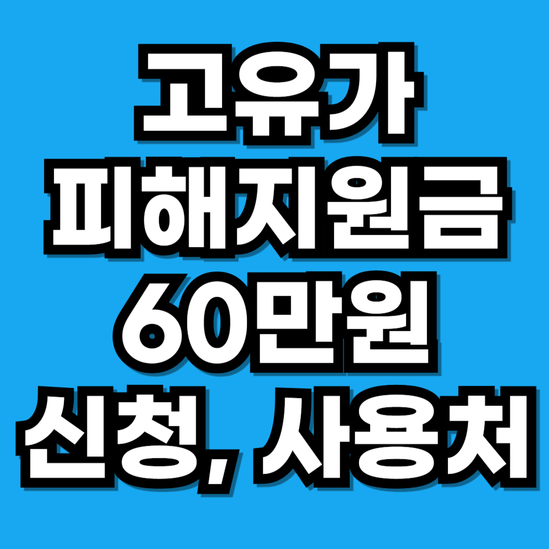 고유가 피해지원금 최대 60만원 신청 사용처 지원금액 비교