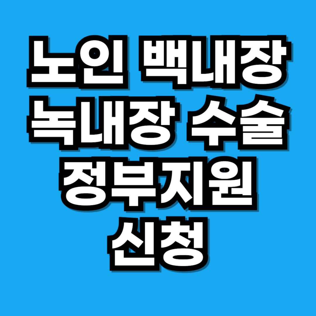 60세 이상이라면 꼭 확인! 노인 백내장 녹내장 수술 정부지원 신청