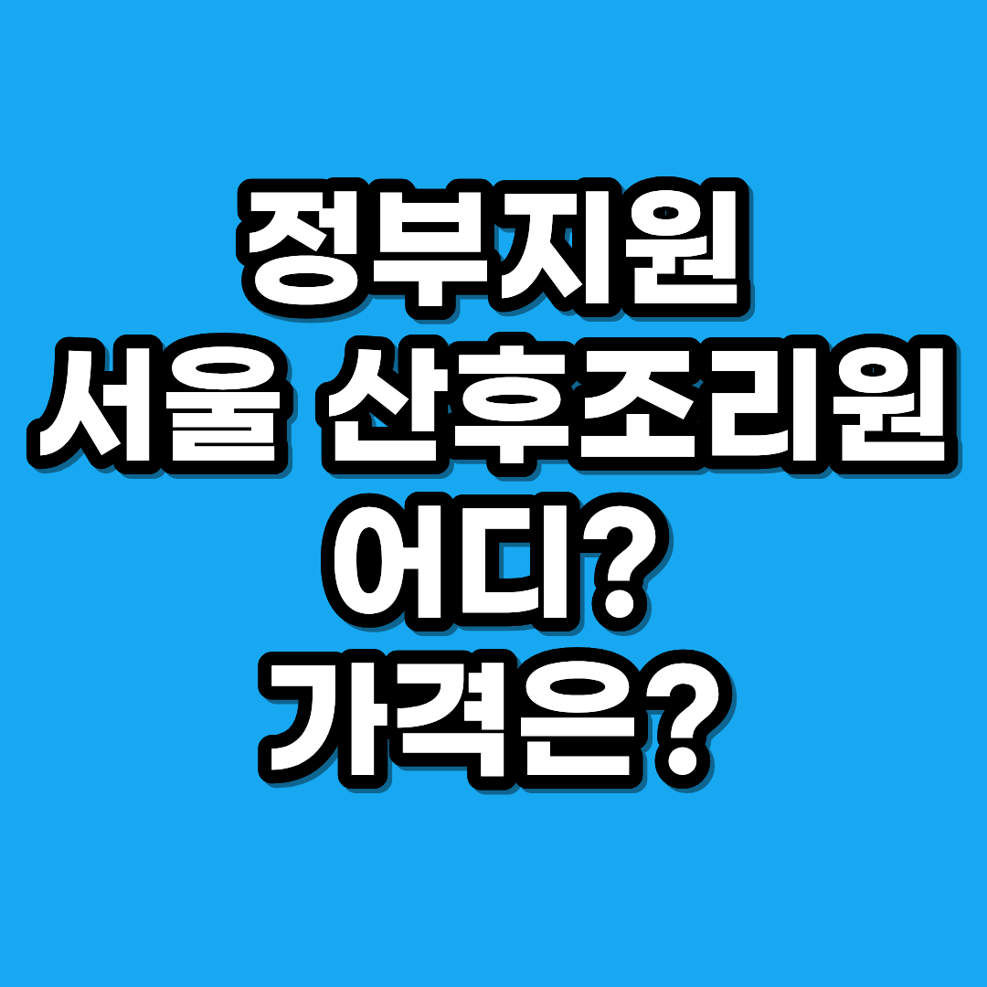 서울형 안심 산후조리원 4곳 위치 이용 요금 날짜 총정리