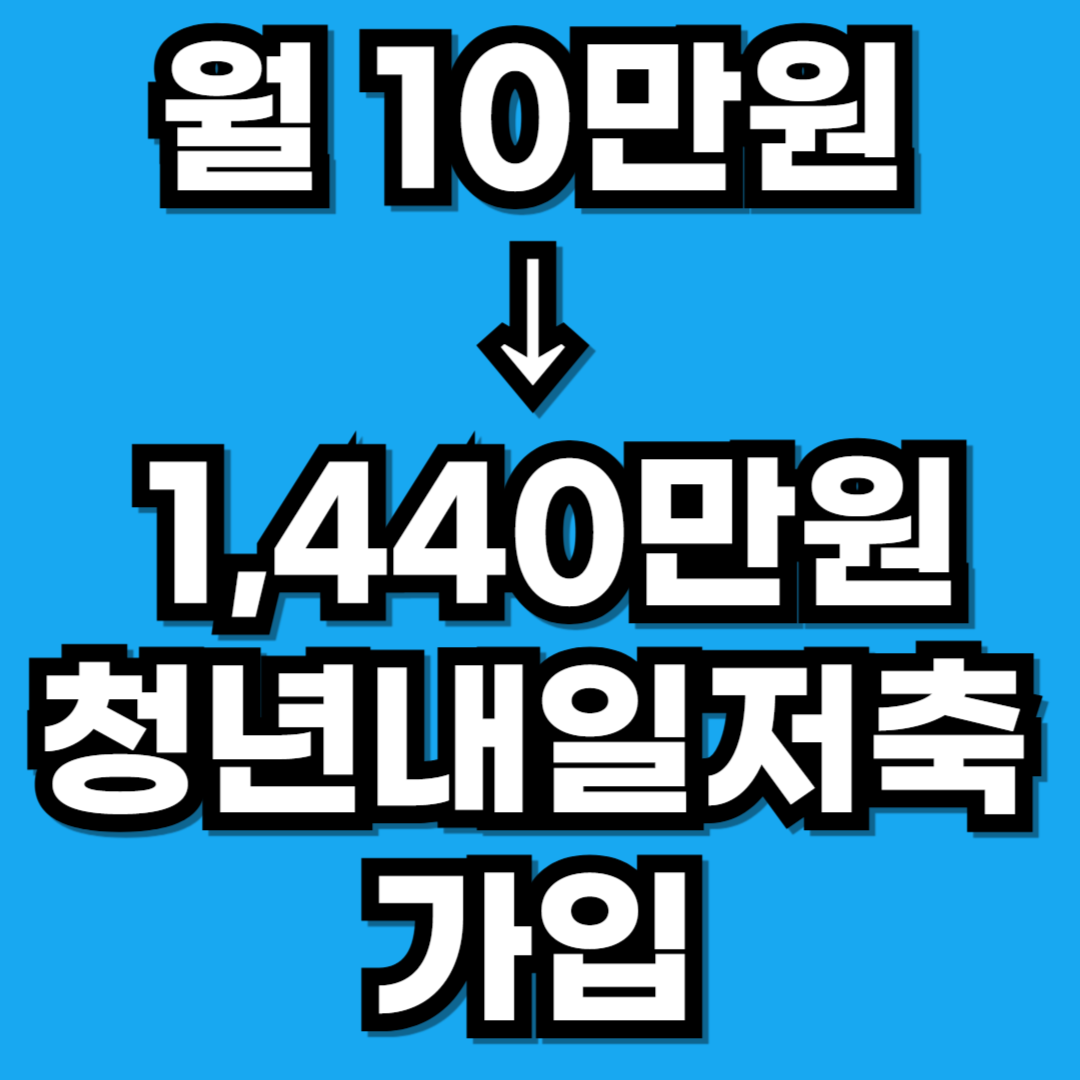 월 10만원이 1,440만원으로! 청년내일저축계좌 가입